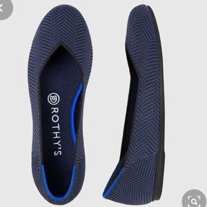 Rothy’s Metallic Midnight Herringbone flat